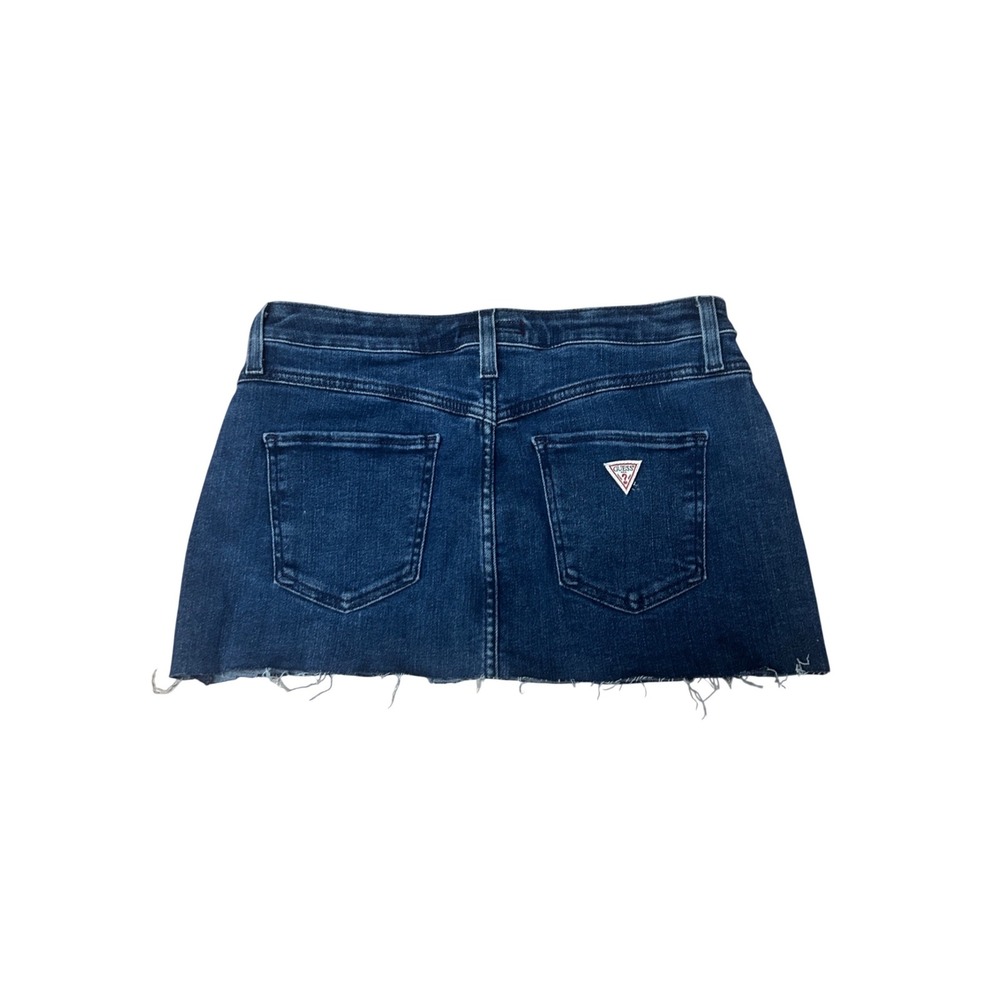 Guess Denim‎ Mini Skirt Raw Hem Blue Jeans Skirt Size 29 R4G4J57